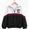 Womens Streetwear Zip-Up Stand Collar Sweatshirt 3D Digital Print Loose Fit Casual Top