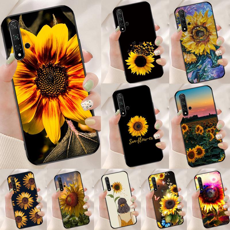 Beauty Yellow Sunflower For Huawei Nova 12i 12s 7i 8i 11i 9 10 SE Y90 Y60 Y70 Y72 Y61 Y91 P30 P40 Lite P60 Pro Case