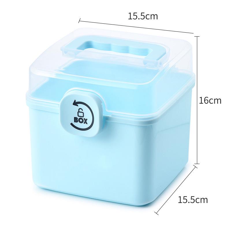 Large Capacity Portable Medicine Storage Box - Foldable, Transparent, Plastic