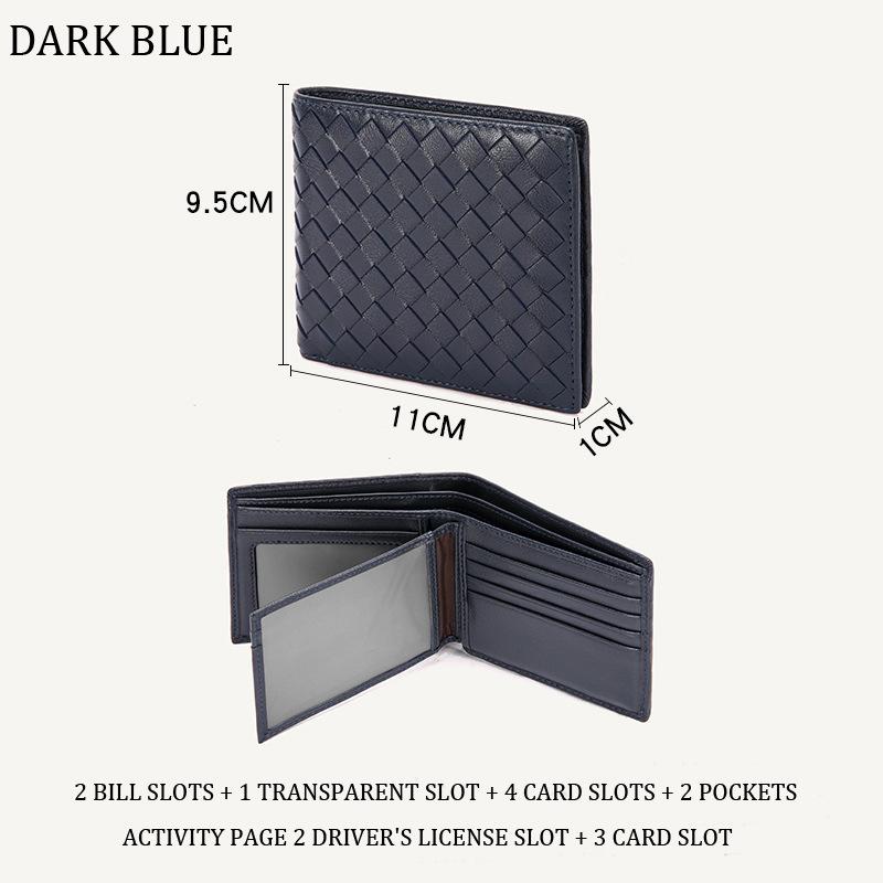 High-end woven wallet generation RFID medium and long loose-leaf wallet leather black hand bag