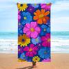 1pc Floral Beach Towel Vibrant Colorful Flower Pattern Bath Towels Soft Microfiber Fabric Unisex Oversized Towel for Swimming