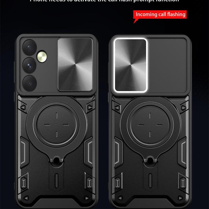 Samsung S25 Edge Anti-fall Magnetic Ring Stand Case with Push Window