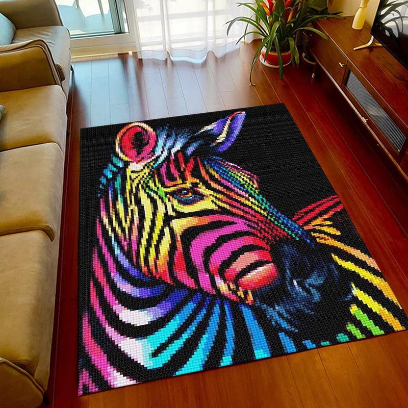 Wild Animal Zebra Area Rug Large,Carpet Rug for Living Room Bedroom Kitchen Doormat Decoration, bedroom decor  carpets cool