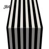 Washable Rectangular Desk Runner Modern Geometric Table Runner, Black And White Checkered Stylish Pattern 72 Inch Striped for Dining Decor Easy Care