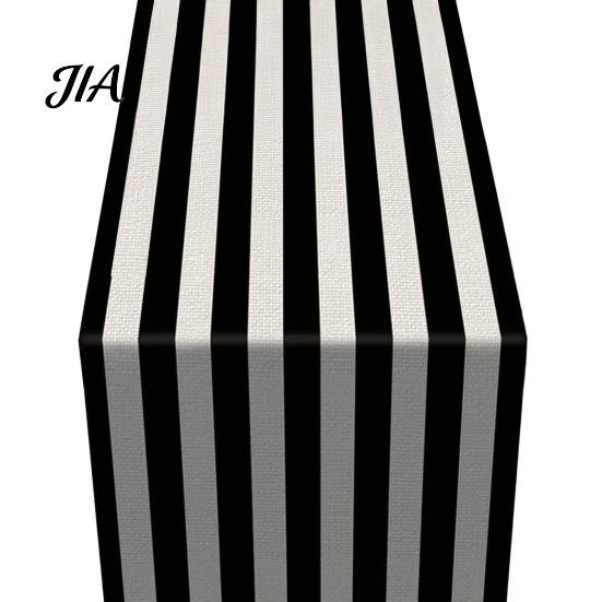Washable Rectangular Desk Runner Modern Geometric Table Runner, Black And White Checkered Stylish Pattern 72 Inch Striped for Dining Decor Easy Care