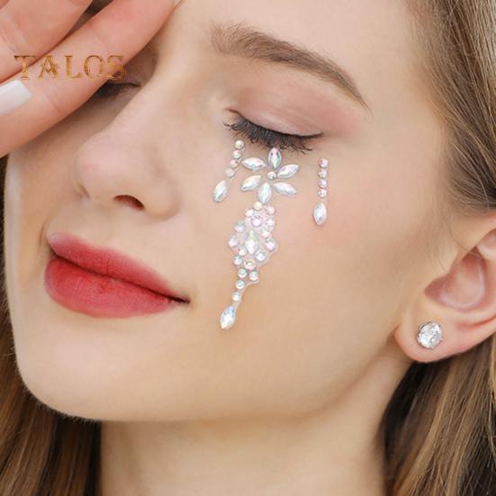 Pegatinas para ojos y cara para mujer, autoadhesivas, con diamantes de imitación, para maquillaje, tatuajes, uñas, decoraciones para fiestas de Halloween