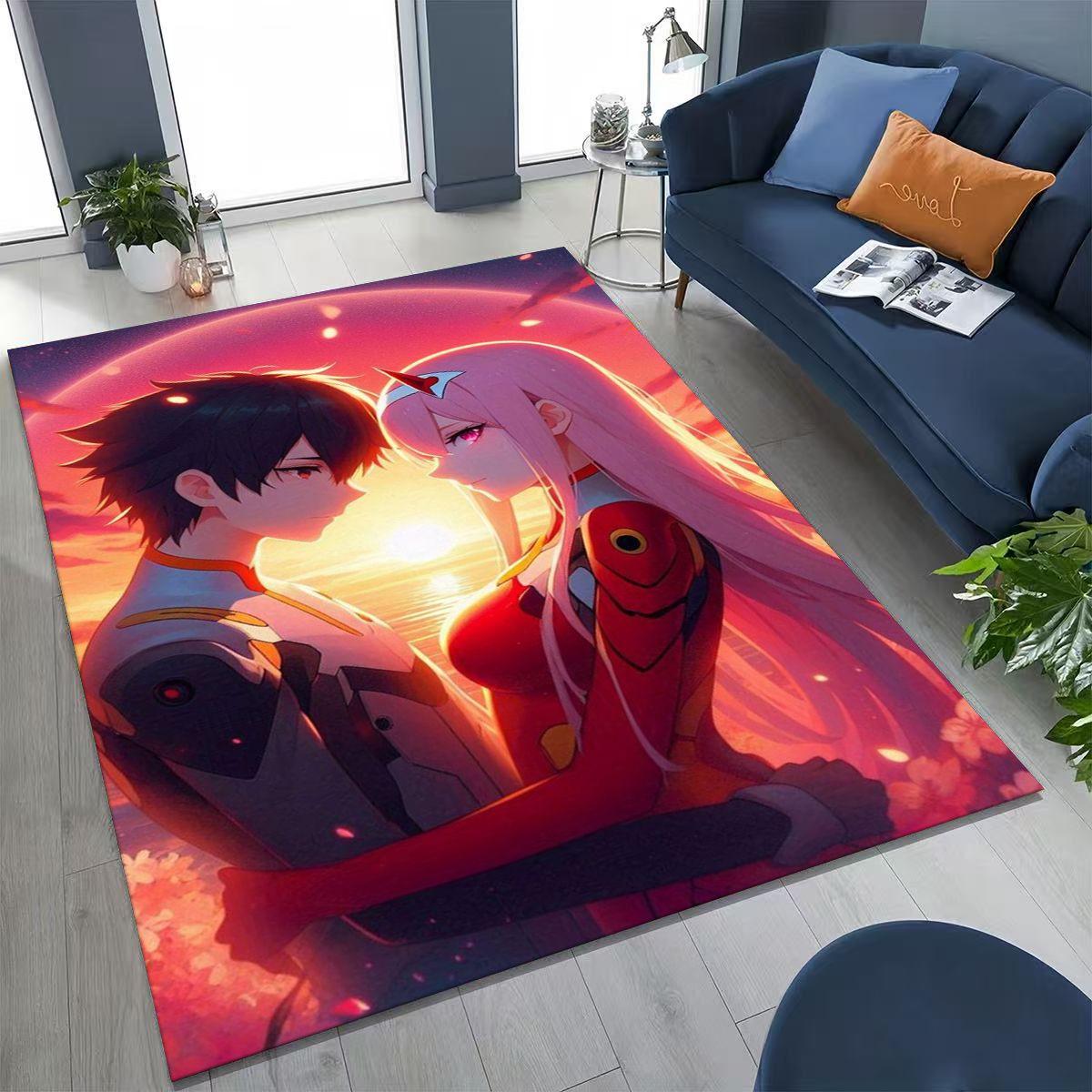 

002 Zero Two DARLING in FRANXX Sexy Girl Cartoon Carpet Rug for Bedroom Living Room Sofa Home Doormat Decor,Non-slip Floor Mat 40x60cm( 15x23in )