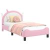 Children S Bed Frame with Headboard Pink 80 X 160 Cm PU