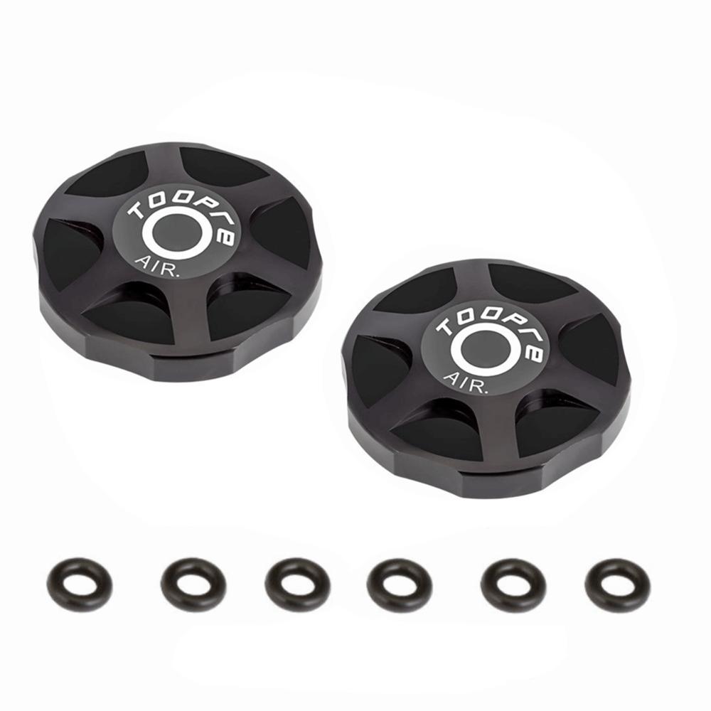 2PCS Aluminium Alloy Bicycle Front Fork Cap Compact Easy To Install Bike Air Valve Top Cap with Washer Lightweight