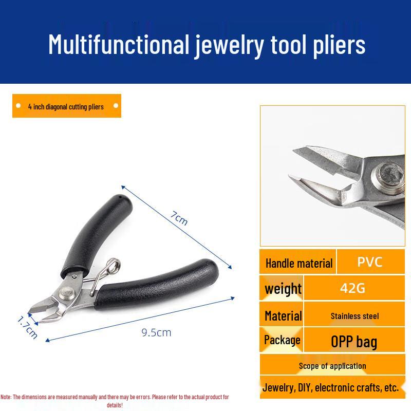 Kalei Mini Stainless Steel Diagonal Cutting Jewelry Pliers CN plug (adapter included)
