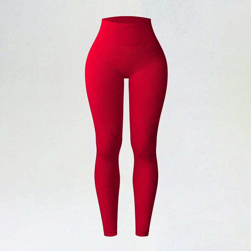 Women's High Waisted Yoga Pants Ribbed Seamless Leggings Tummy Control Workout Gym Fitness