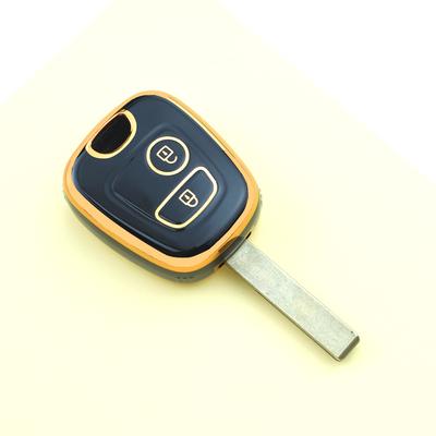 Goldrand Auto Fernbedienung Schale Fob Autoschlüssel Etui Abdeckung Für Citroen Berlingo Xasara Picasso C1 C4 C2 C3 Für Peugeot 107 207 307 407 206 306 406