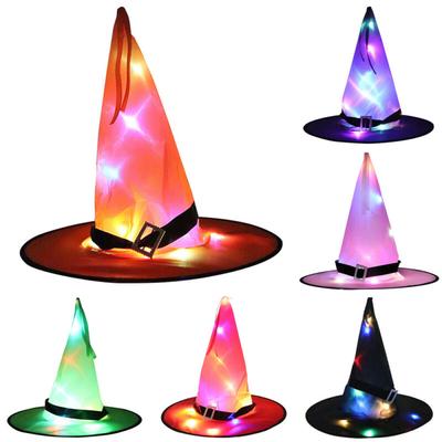 Halloween LED Aufleuchtender Hexenhut Leuchtende Kappen Hängende Dekoration Unisex Erwachsene Requisiten Event Partyzubehör ARI