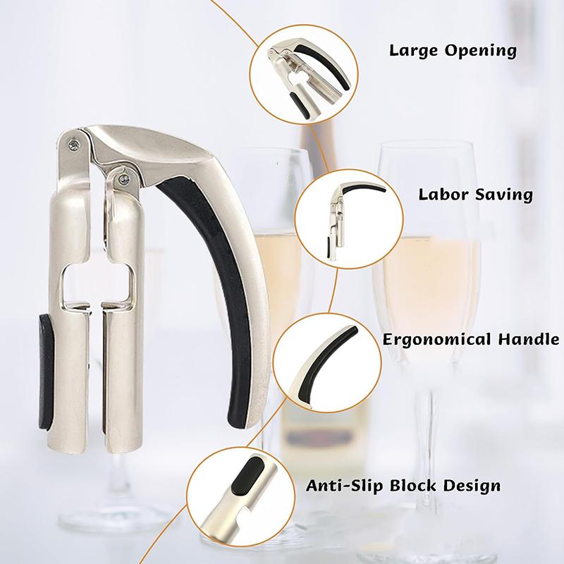 Champagne Bottle Opener Zinc Alloy Sparkling Wine Cork Puller Bar Jar Cork Puller Champagne Corkscrew Sparkling Wine Bottle Open