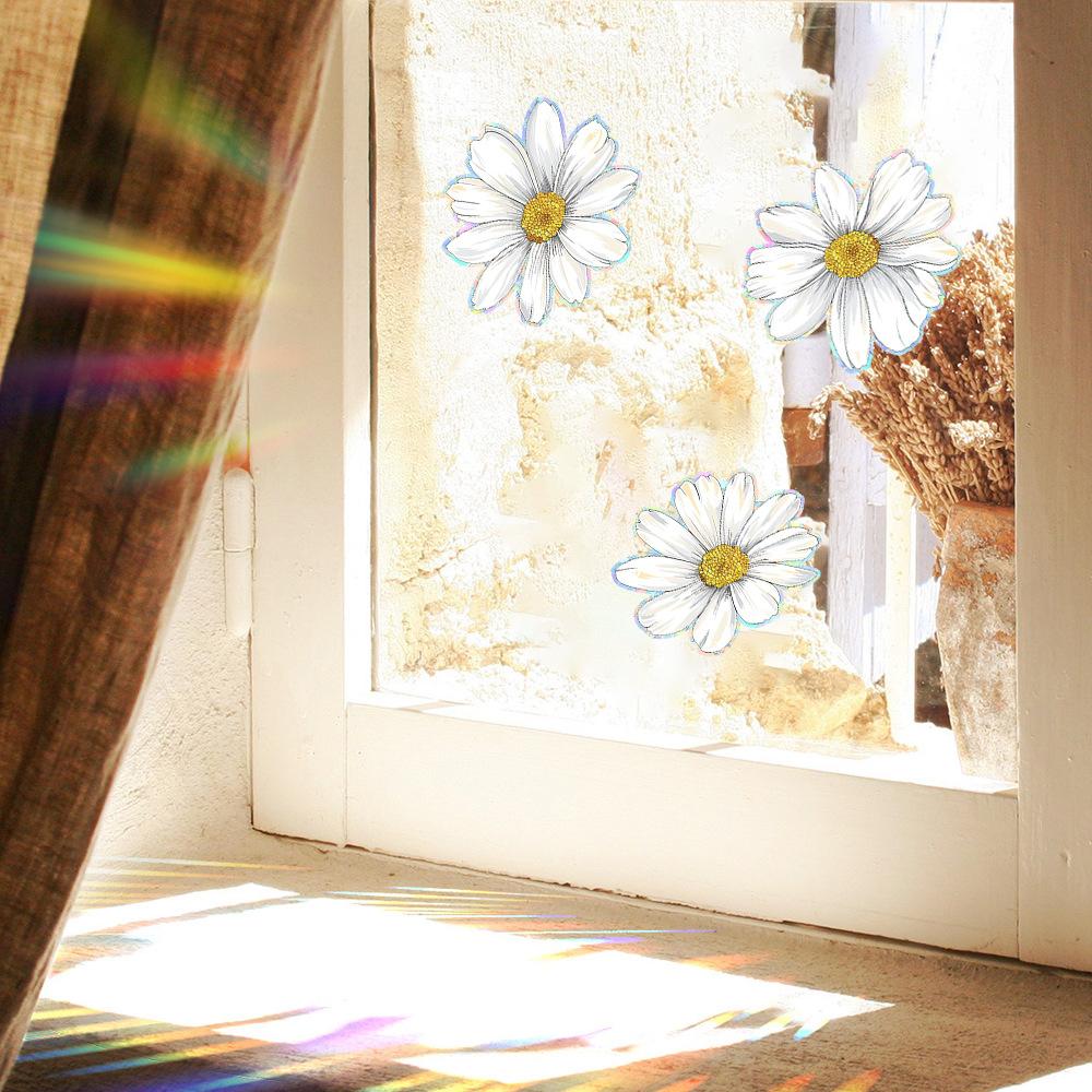 Painted Small Daisy Glass Doors and Windows Home Beautification and Decoration Anti-static Window Stickers