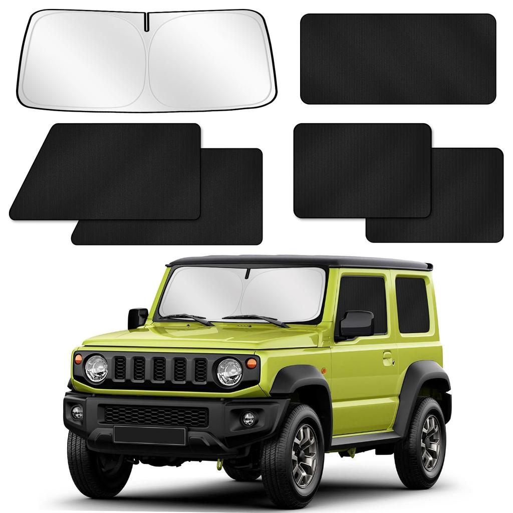 ZATOOTO Car Curtains for Suzuki Jimny Sierra Magnetic Car Sunshades for Set of Black & JB64/JB74, Front/Rear/Both Sides, Blackout, 6, (CT106-BK6)