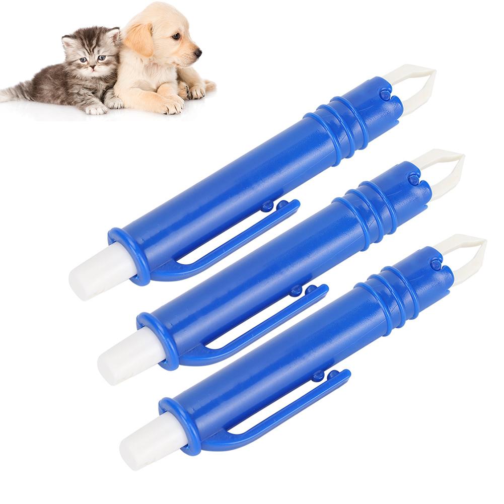 3Pcs Pet Lice Remover Flea Clip Tick Tweezers Mites Picker Tool for Dogs Cats GeneralBlue