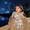 Imitation Cashmere Scarf Women's Winter High-end Feeling New Small Fresh Plaid Thickened Warm Shawl Scarf