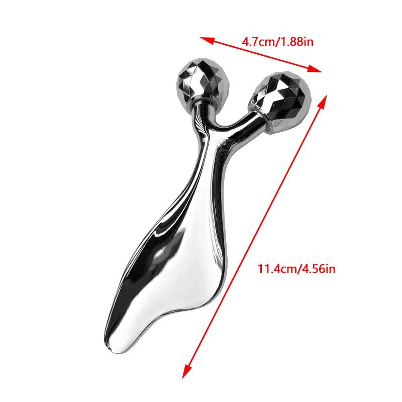 

Массажер для лица 2 в 1 3D и инструмент для массажа Гуа Ша Холодный ролик для лица, глаз, подбородка Лифтинг, подтяжка кожи Инструмент для скульптурирования Инструменты для красоты серебряный