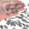 Handmade Antique Silver Leaf Jewelry Accessories for DIY Bracelets and Necklaces.