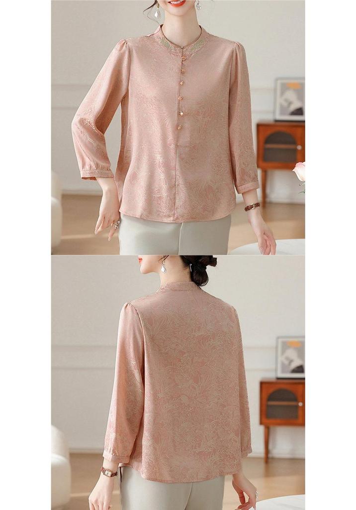 Women's Summer Seven-Sleeve Shirt: New Chinese National Style Tummy-Covering Top