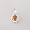 Citrine Gemstone 925 Sterling Silver Women Jewelry Designer Zircon Pendant 1.4" Valentine's Gift For Her CZP-16-6