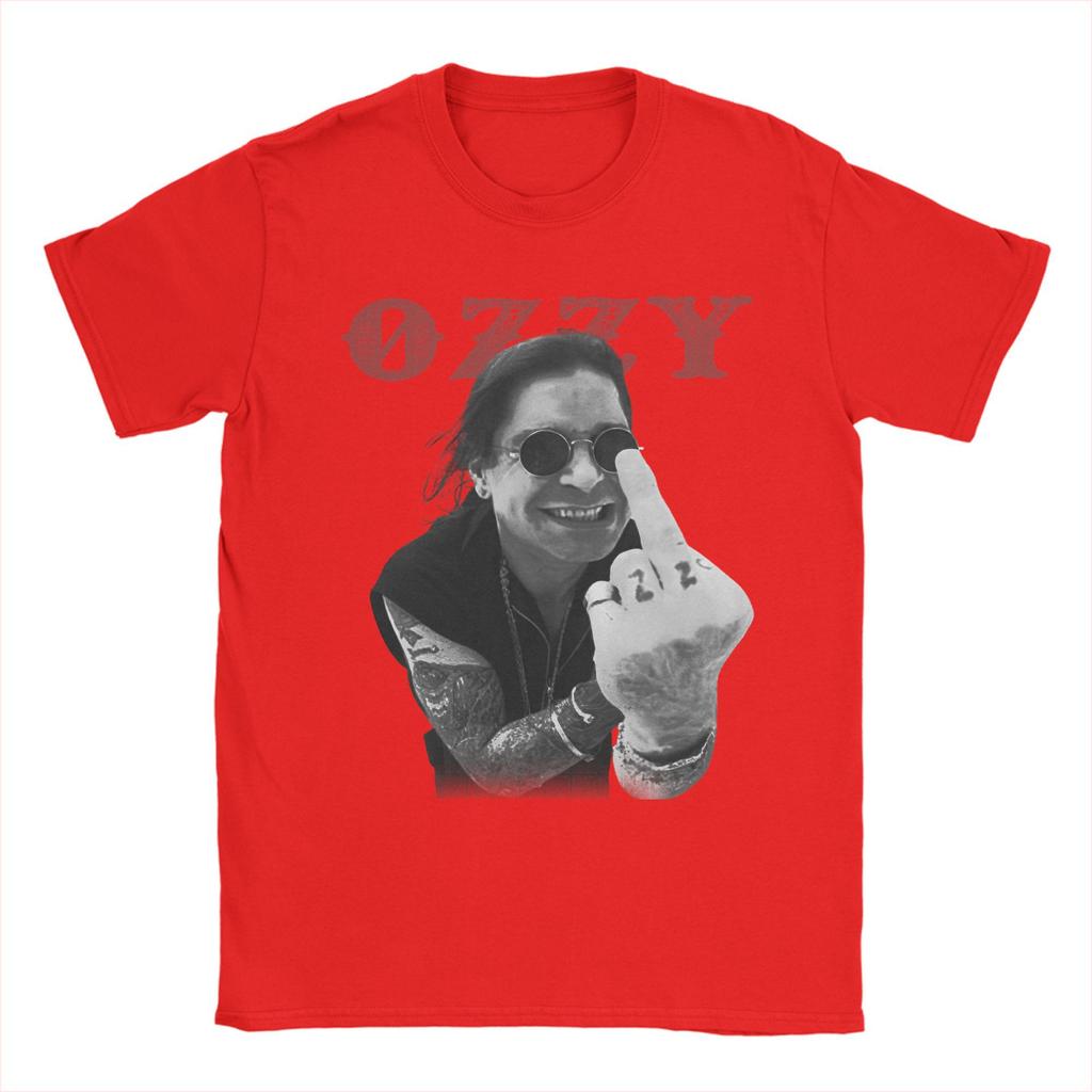 Ozzy Osbourne Middle Finger T Shirt Men's  Cotton Funny T-Shirts O Neck  Tees Short Sleeve Clothing 4XL 5XL 6XL