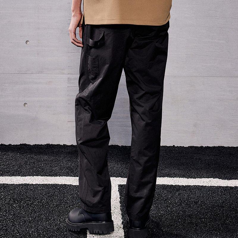 

HM Men s Casual Pants 2025 Autumn New Arrival Elastic Waist Ornamental Beltloop Design Loose Tooling Style Pants 1271802 Navy blue 165/72