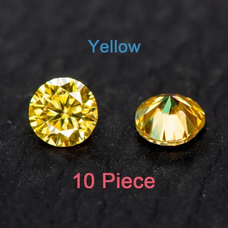 Pedras de Moissanite Múltiplas Cores Formato Redondo Tamanhos Pequenos 3,0-4,5mm VVS1 Diamantes de Laboratório Presente para Fazer Joias DIY