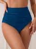 Women's High-Waisted Tummy-Control Slimming Bikini Bottoms with Quick-Dry Ruched Design in Multicolor
