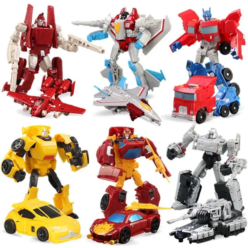 13CM Plastic Transformation Robot Cars Model Toys Kid Classic Robot Car Toys Action & Toy Figures Plastic Education Toys