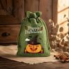 Lightweight Candy Carriers 2Pcs Halloween Pumpkin Drawstring Bags for Treats, Retro Burlap Pattern Party Favors Trick or Treat Bags, Portable