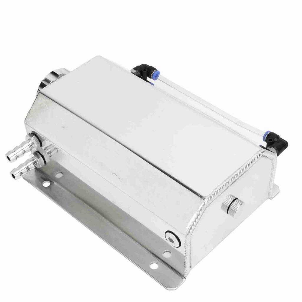 Coolant Overflow Tank Aluminium Alloy 2L Capacity Universal Radiator Reservoir Tank for Most Cars Silver