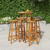 VidaXL 5-Piece Garden Bar Set, Table and Chairs with Footrests, Outdoor Patio Furniture Set, Wood 3154381