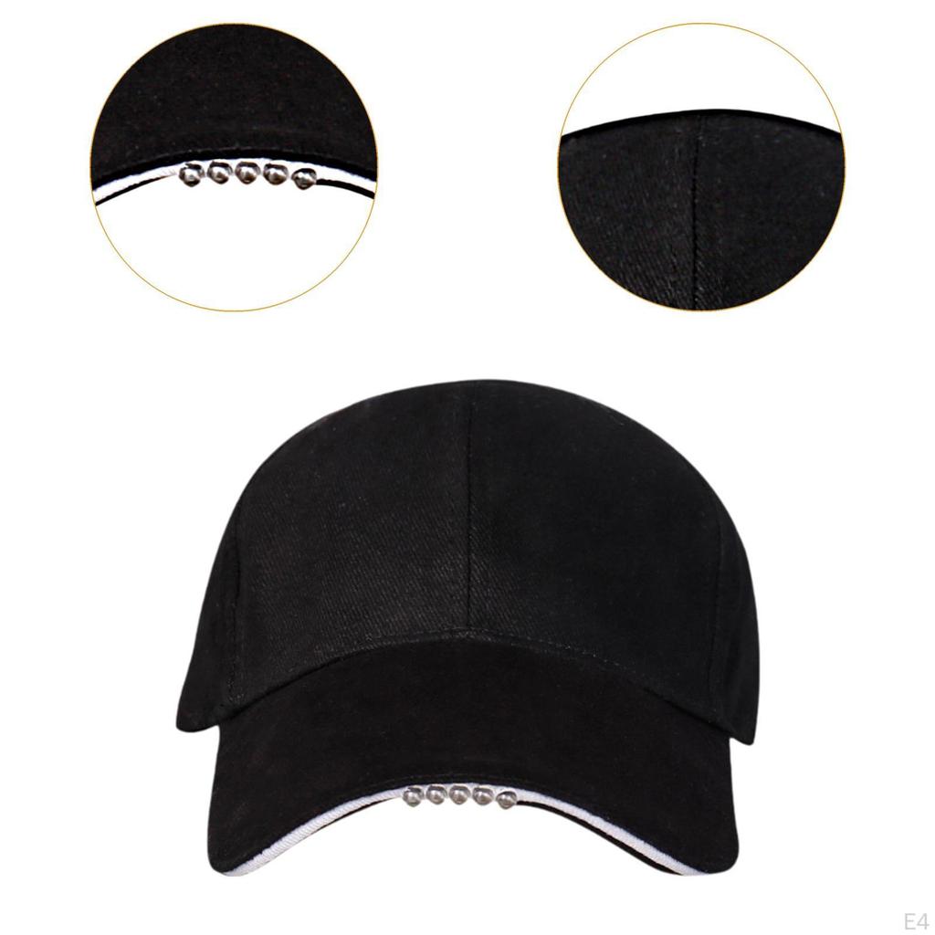 Baseball Cap Adjustable Battery Powered with Cloth Construction And Double Switch Design