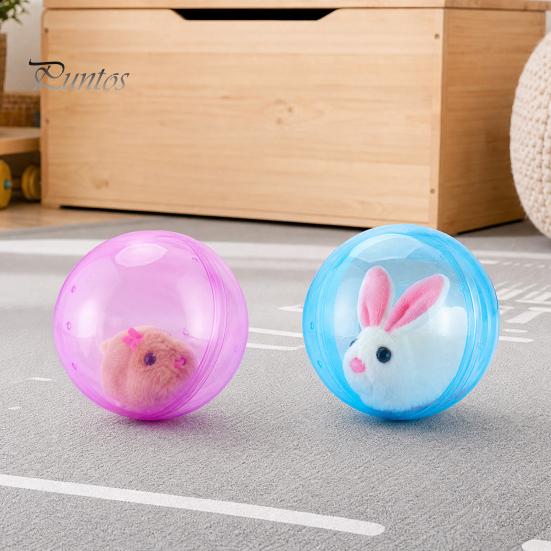 Moving Animal Toy Electric Automatic Rolling Hamster Ball, Ball with Plush Rabbit Inside, Toddler Pet Simulation Interactive Toy, Gift for Toddlers