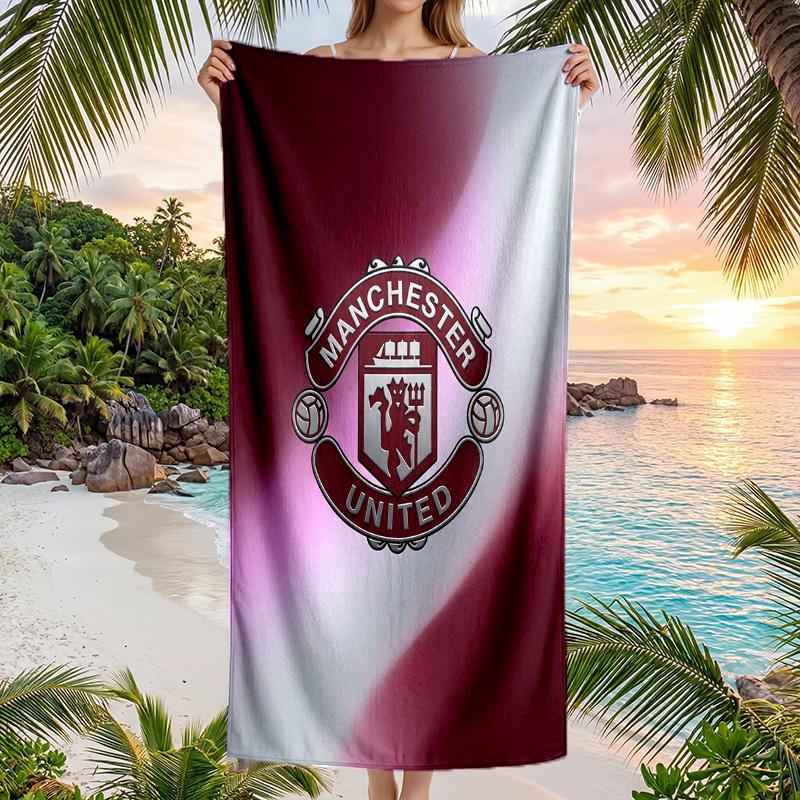 Telo da Spiaggia Asciugatura Rapida Manchester United FC Stampa Microfibra Assorbente Portatile da Viaggio per Nuoto