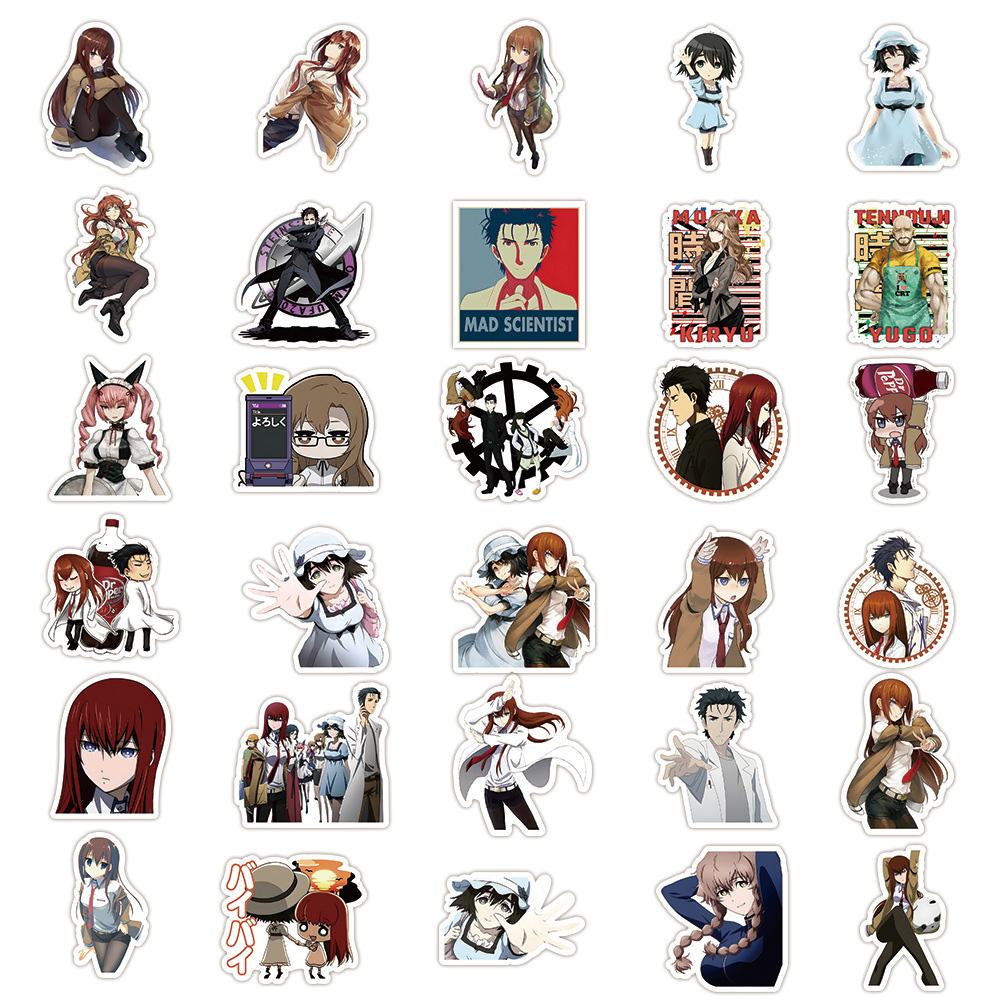 10/30/50pcs Anime Steins Gate Game Stickers Cartoon Makise Kurisu Shiina Mayuri Sticker Scrapbook Luggage Phone Graffiti Decals