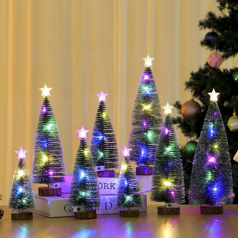 New Illuminated White Cedar Christmas Tree PVC Christmas Tree Table Christmas Tree Ornament Gift