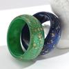 Gold Foil Round Bangles Glitter Resin Bangles Trendy Wide Bangles  for Women