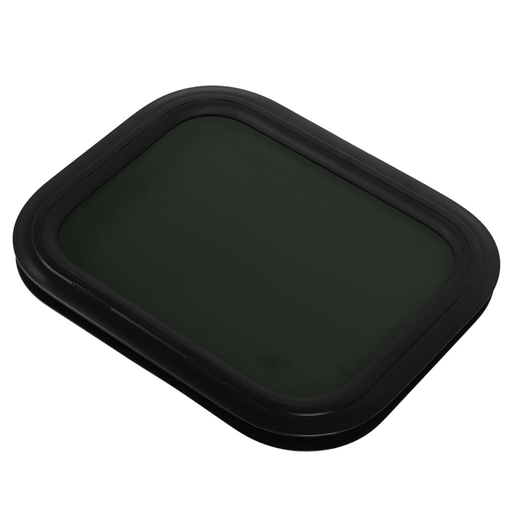 RV Pevné okno 500 X 350 mm Černá slitina hliníku Kulatý roh Sklo S upevňovacím kroužkem Pro přívěs Obytný vůz Pro stěnu