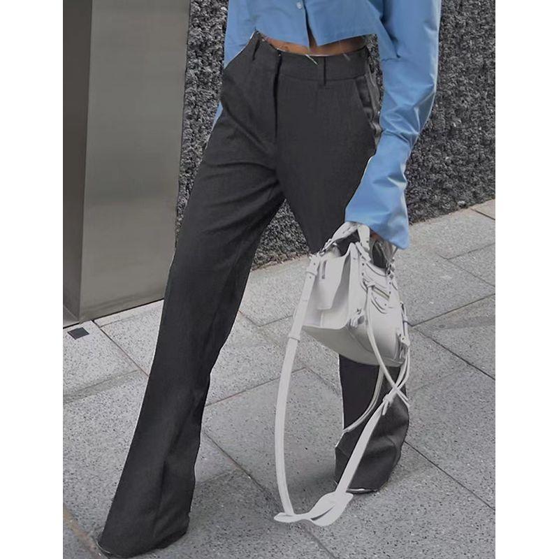 Fall Fashion New Suit Pants Casual High Waist Straight Pants Casual Straight Leg Trousers