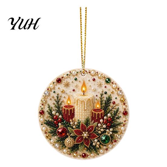 Christmas Hanging Ornament Acrylic Ornament, Double Side Printed Animal Shaped Holiday Tree Decor Pendant, Festive Home Decoration