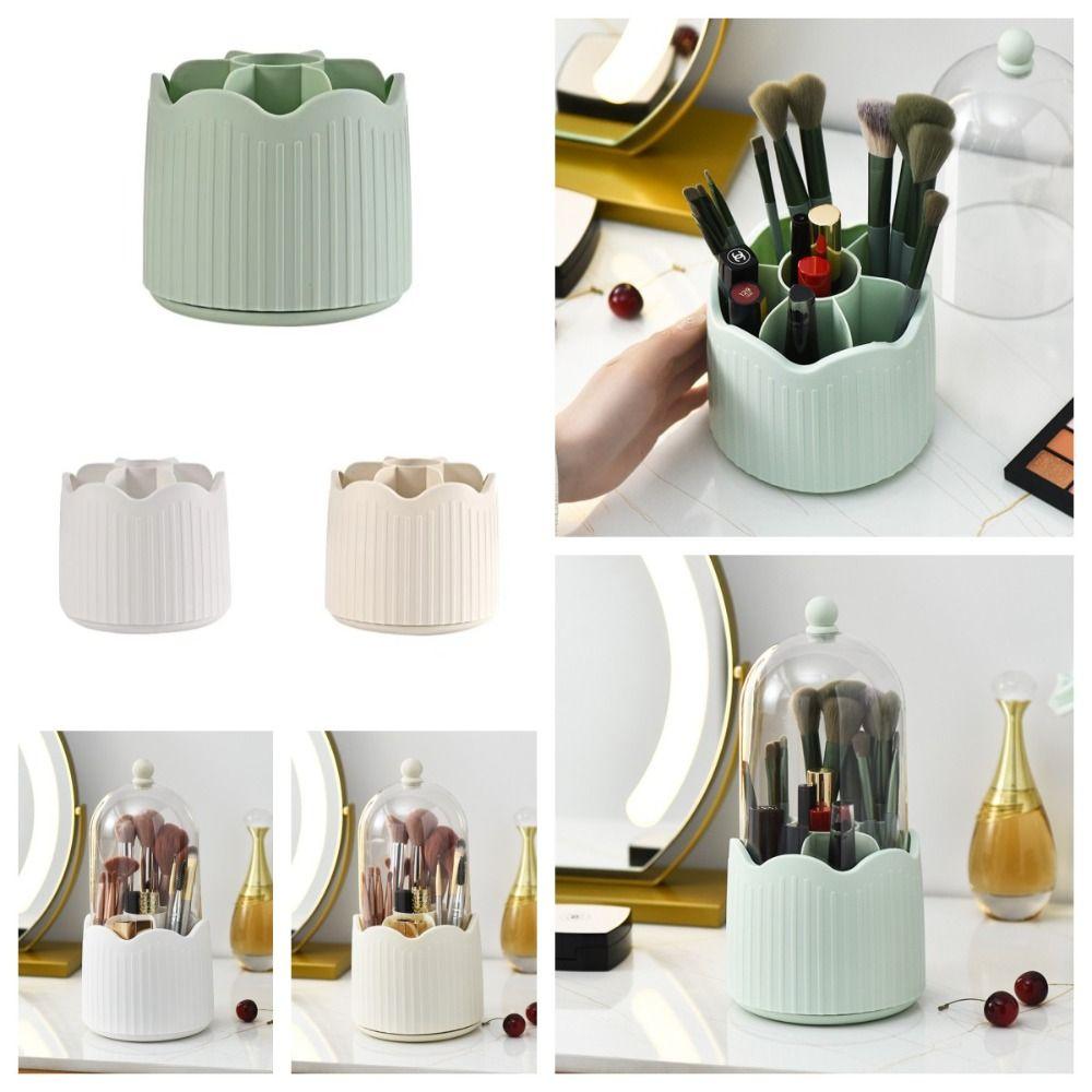 Dust-proof Rotatable Makeup Brush Holder 360 Degrees Desktop Makeup Organizer  Beauty Egg