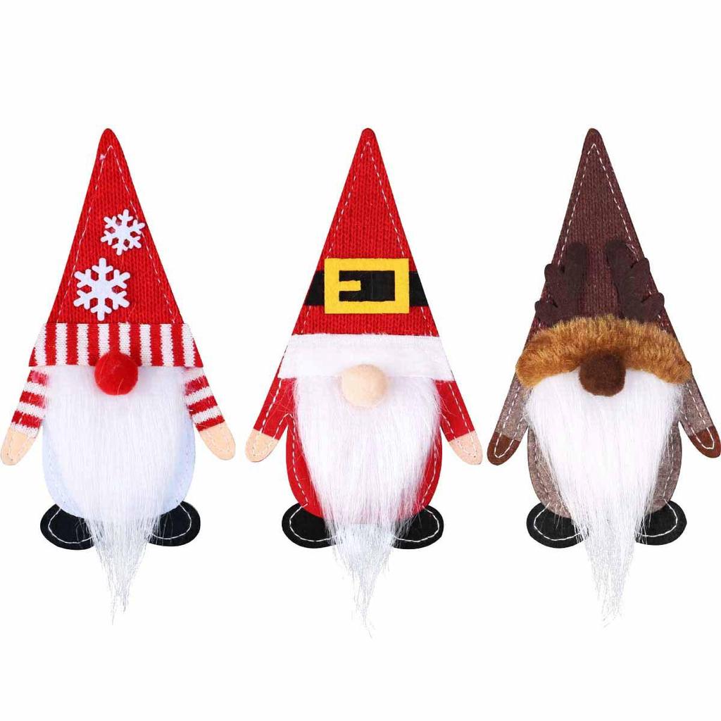 Cute Faceless Old Man Felt Cloth Knife & Fork Set - Christmas Table Setting Props