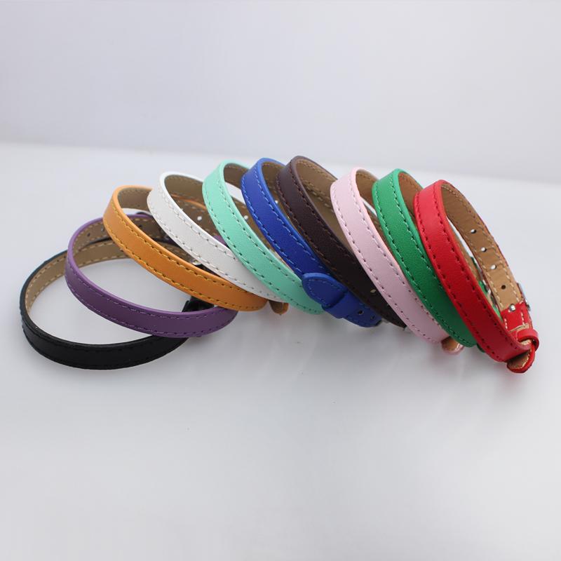 20pcs 8mm Genuine Real Leather Bracelet Wristband For Slide Letter Charms Women Men Jewelry Making Pet Collar DIY Accessories