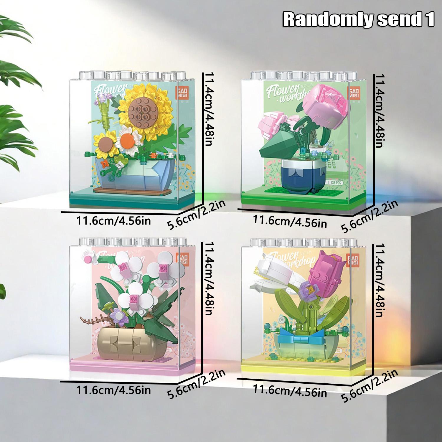 

Random one Plant potted plants Constructing Bricks Playthings Model Assemble Puzzle Flower Bricks Toy Sets Perfect For Kid Ornament Gifts