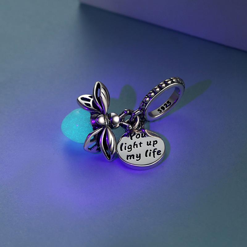 Authentic Genuine Copper Decorative Charms Luminous Firefly Pendant Piece Bead Elements Suitable For Pan Bracelets Necklaces Jewelry Creation For