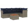 6 piece Garden Sofa Set with Cushions Grey Poly Rattan