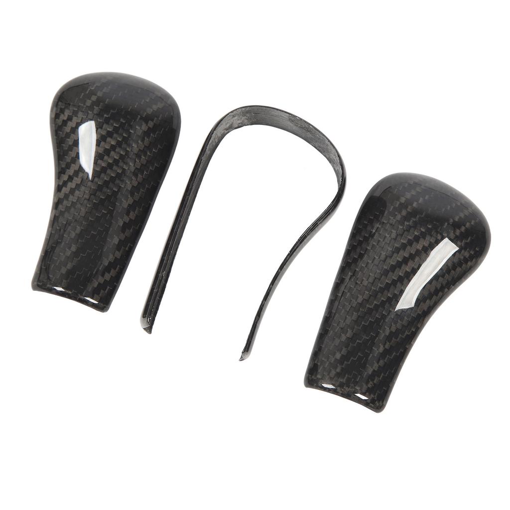 3Pcs Gear Shift Knob Cover Trim Protective Carbon Fiber Gear Shifter Cap Cover Interior Accessories